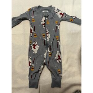 Hanna Andersson 0-3 Frosty the Snowman Organic‎ Zip Sleeper Pajama 50 cm
